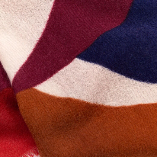 Abstract red wool scarf